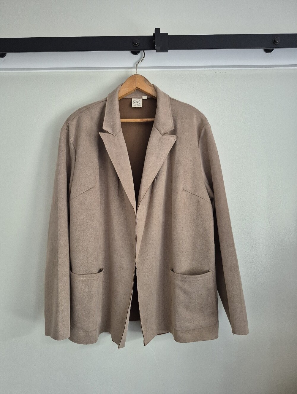 Taupe Open Front Blazer Jacket